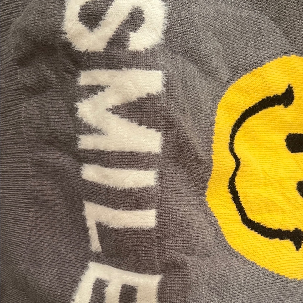 Gray Smiley Face Sweater - Picture 3 of 3